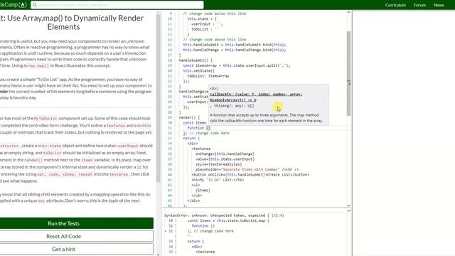 REACT: Use Array map() to Dynamically Render Elements (45) смотреть онлайн