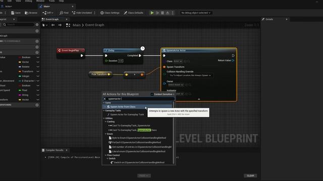 UE5 Blueprints Tutorial 042-1 Create a node: Spawn Actor from Class ノードの作成 смотреть онлайн