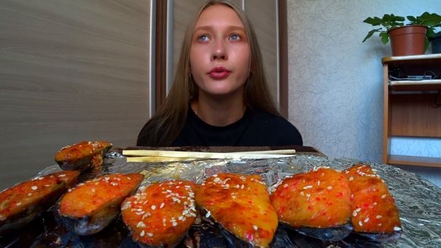 MUKBANG BAKED MUSSELS | МУКБАНГ ЗАПЕЧЁННЫЕ МИДИИ | No ASMR