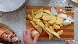 Вкусная и сочная рыба сиг с  картофелем ,пальчики оближешь❗