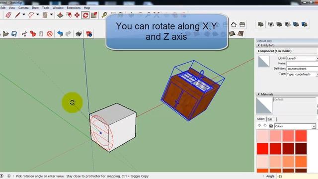 Sketchup Tutorial #18 - Rotate with Angle смотреть онлайн