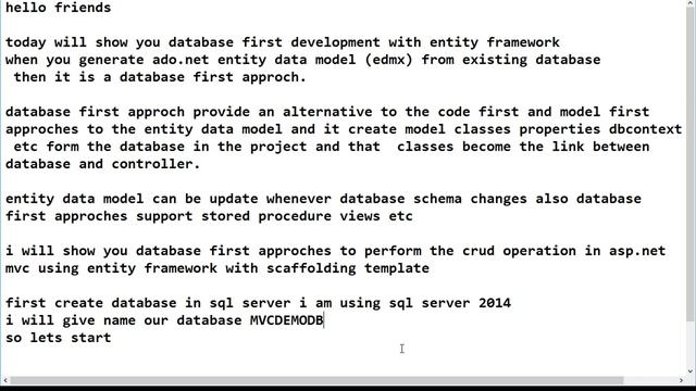 MVC Entity framework Database First Approch with scaffolding project part 1 смотреть онлайн
