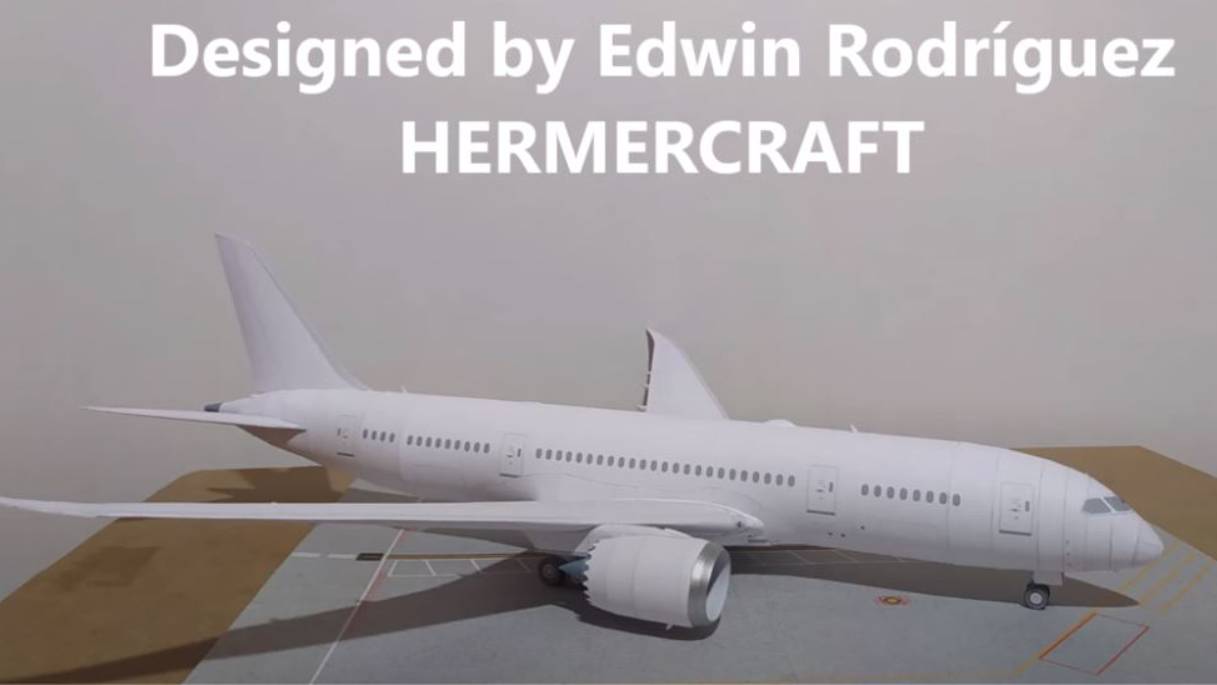 Boeing 787 Papercraft (1:120) Instructions. By Hermercraft.