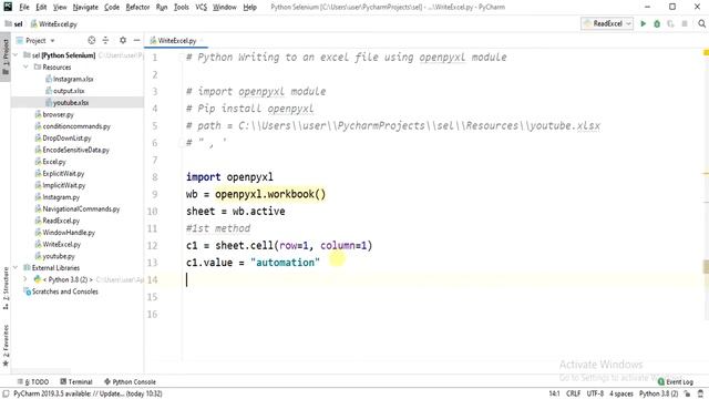 Openpyxl - Program to write values to excel file using openpyxl module смотреть онлайн