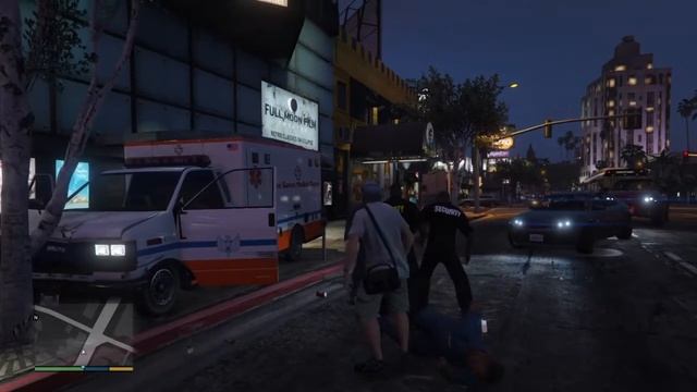 Paramedics vs Security Guards NPC Fight | GTA 5 смотреть онлайн