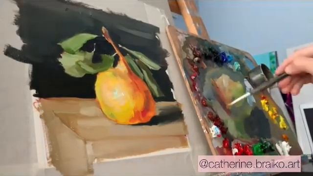 Рисуем грушу маслом смотреть онлайн