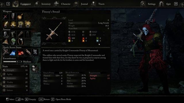 Lords of the Fallen Fitzroy's Sword Flamberge Location and Move Set Demonstration STR/DEX Bleed 202 смотреть онлайн
