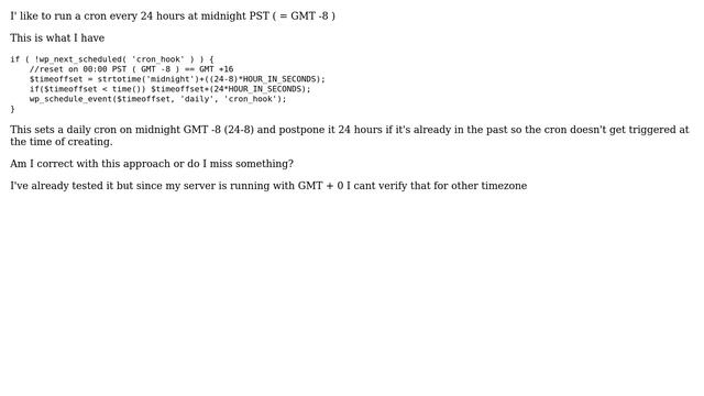 Wordpress: Trigger a cron every 24h GMT -8 смотреть онлайн