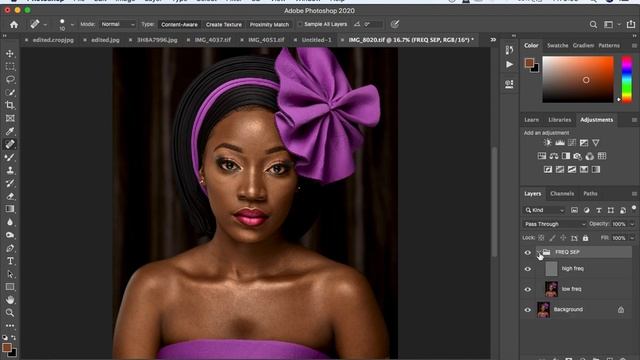 Mixer Brush Tool Settings For Skin Retouching In Photoshop | Frequency Separation Tutorial смотреть онлайн