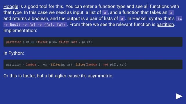 Is there a functional programming idiom for filtering a list into trues and falses? смотреть онлайн