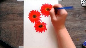 ГЕРБЕРЫ | Рисуем цветы с детьми гуашью