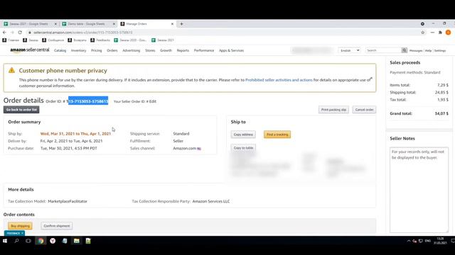 Copy any orders from Amazon seller account to Google sheets смотреть онлайн