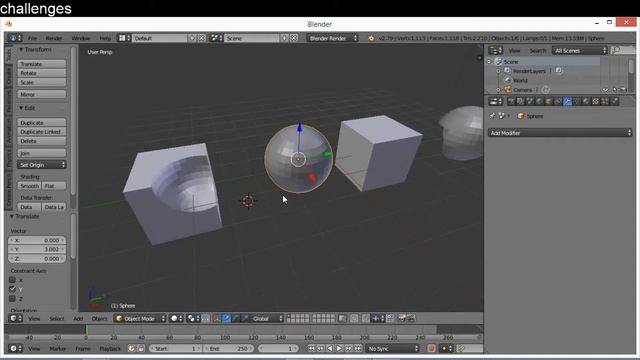 CG Modelagem no Blender 2 79 Parte 1 CSG Constructive Solid Geometry смотреть онлайн