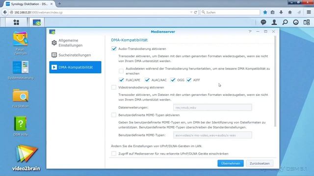 NAS für Einsteiger mit Synology Tutorial: DLNA: Medienserver einrichten |video2brain.com смотреть онлайн