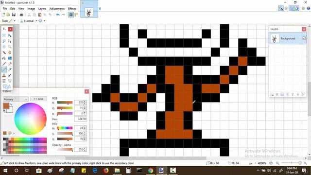 How to Draw Baby Groot Pixel Art in Paint.net смотреть онлайн