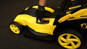 Видеоинструкция Champion: электрическая газонокосилка из коробки, комплектность, подготовка, запуск