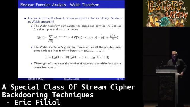 [BSL2019] A Special Class Of Stream Cipher Backdooring Techniques - Eric Filiol смотреть онлайн