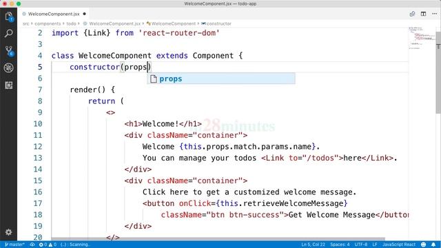 Step 31 Connecting React with Restful API 1 Preparing Welcome Page Go Full Stack with Sprin смотреть онлайн