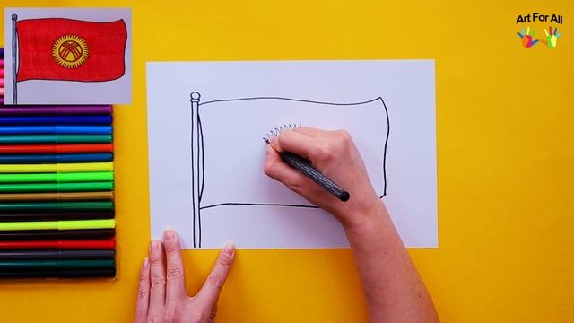 How to draw the Flag of Kyrgystan смотреть онлайн