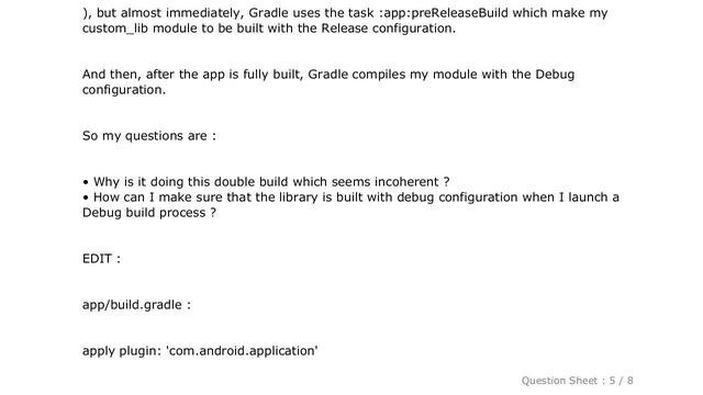 Android : Why does Gradle build my module in Release mode when the app is in Debug смотреть онлайн