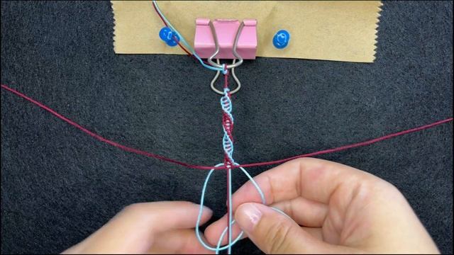 How to make a bracelet with square knot | thread bracelet making tutorial | 幸運繩 編法 【A001】 смотреть онлайн