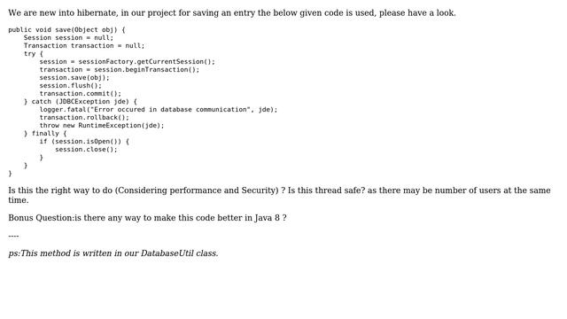 Code Review: Hibernate Save method practice смотреть онлайн
