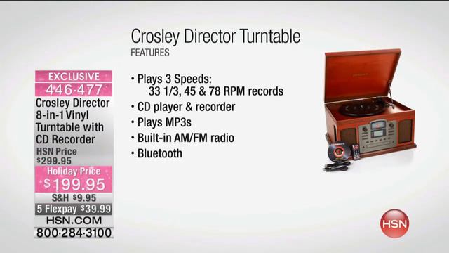 Crosley Director 8in1 Vinyl Turntable with CD Recorder смотреть онлайн