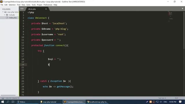 Part 1 - How to connect to database using - OOP PHP PDO смотреть онлайн