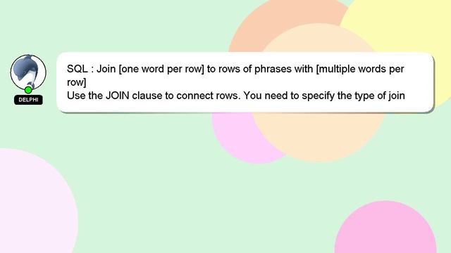 SQL : Join [one word per row] to rows of phrases with [multiple words per row] смотреть онлайн