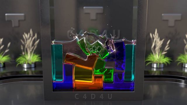 Softbody Tetris V35 With Liquid ? ❤️ C4D4U