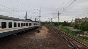 МЦД D1 станция Окружная прибывает электропоезд Лобня - Кубинка 1|Москва|Железная дорога|Поезд