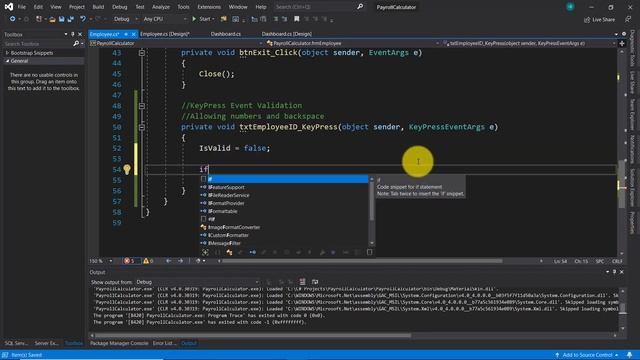 Payroll Calculator App with C# and SQL SERVER | Update database and Validation with KeyPress Event смотреть онлайн