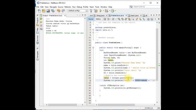 Pemrograman Java Pertemuan 3 : Input Data Secara Langsung (IO stream) смотреть онлайн