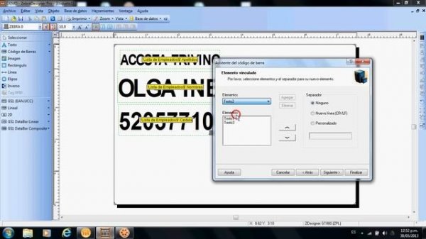 Zebra Designer PRO Base de Datos