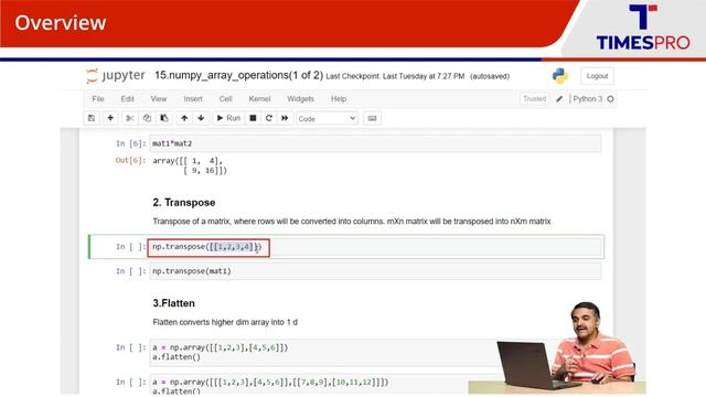 Numpy Array Operations: Part 1 | Free Couse | TimesPro смотреть онлайн