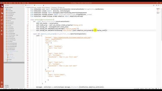 31 - Adaptive card prompt in Waterfall dialog смотреть онлайн