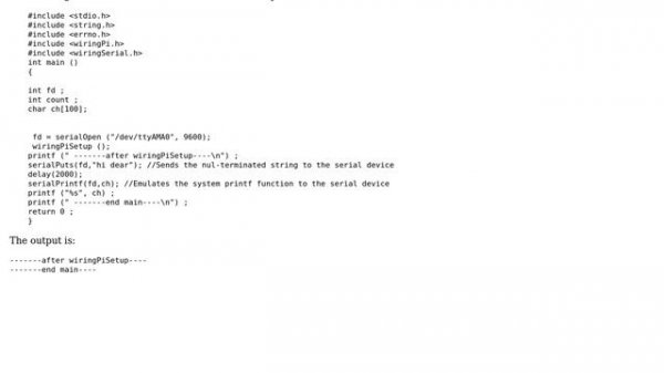 Raspberry Pi: Send and Receive data in uart with raspberry pi in c and wiringPi