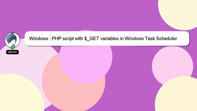 Windows : PHP script with $_GET variables in Windows Task Scheduler смотреть онлайн