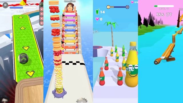 Satisfying Games : Going Ball | Pancack Run | Juice Run | Spiral Roll - All Level Gameplay Video смотреть онлайн