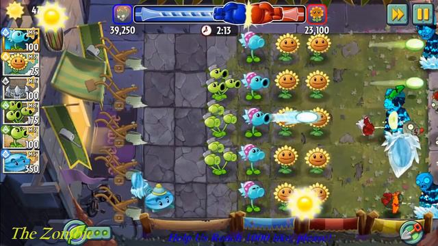 Sling Pea and Snow Pea vs all Zombies - Pvz 2 Battlez смотреть онлайн