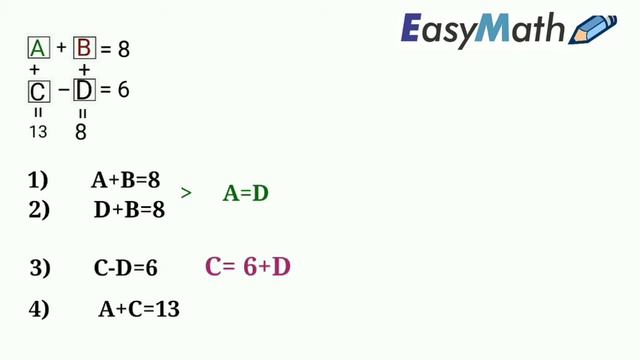 IQ Test | Test your brain | 4 Squares Addition 8 6 8 13 | Box + Box =8 puzzle || Box -Box = 6 смотреть онлайн