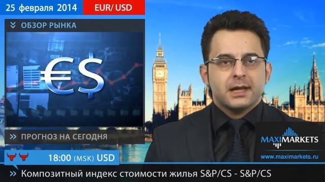 Форекс Прогноз EURUSD (Евро Доллар) | 25.02.14 | MaxiMarkets.Ru смотреть онлайн