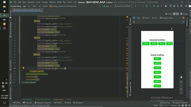 Tutorial Scroll View (Horizontal and Vertical) in Android Studio 4.1 смотреть онлайн