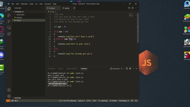 JS BASICS #3 : CONDITIONAL IF/ELSE STATEMENT IN JAVASCRIPT смотреть онлайн