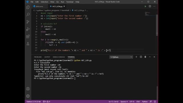 Calculate HCF and LCM in Python смотреть онлайн