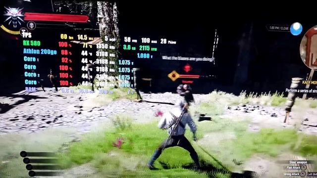 Athlon 200ge + RX 580 The Witcher 3 Wild Hunt смотреть онлайн