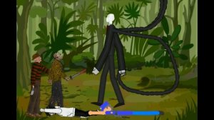 Slenderman and Jeff the Killer vs Jason Voorhees and Freddy Krueger.
