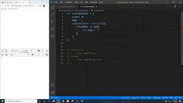 JavaScript - If statements using JavaScript and object oriented programming смотреть онлайн