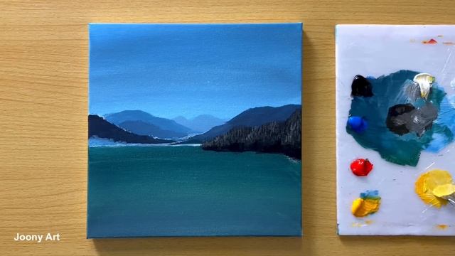 Winter Lake Painting / Acrylic Painting for Beginners / STEP by STEP #338 смотреть онлайн