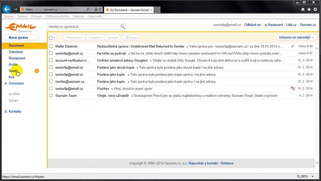 Seniortip.cz: Email - SPAM (nevyžádaná pošta) смотреть онлайн